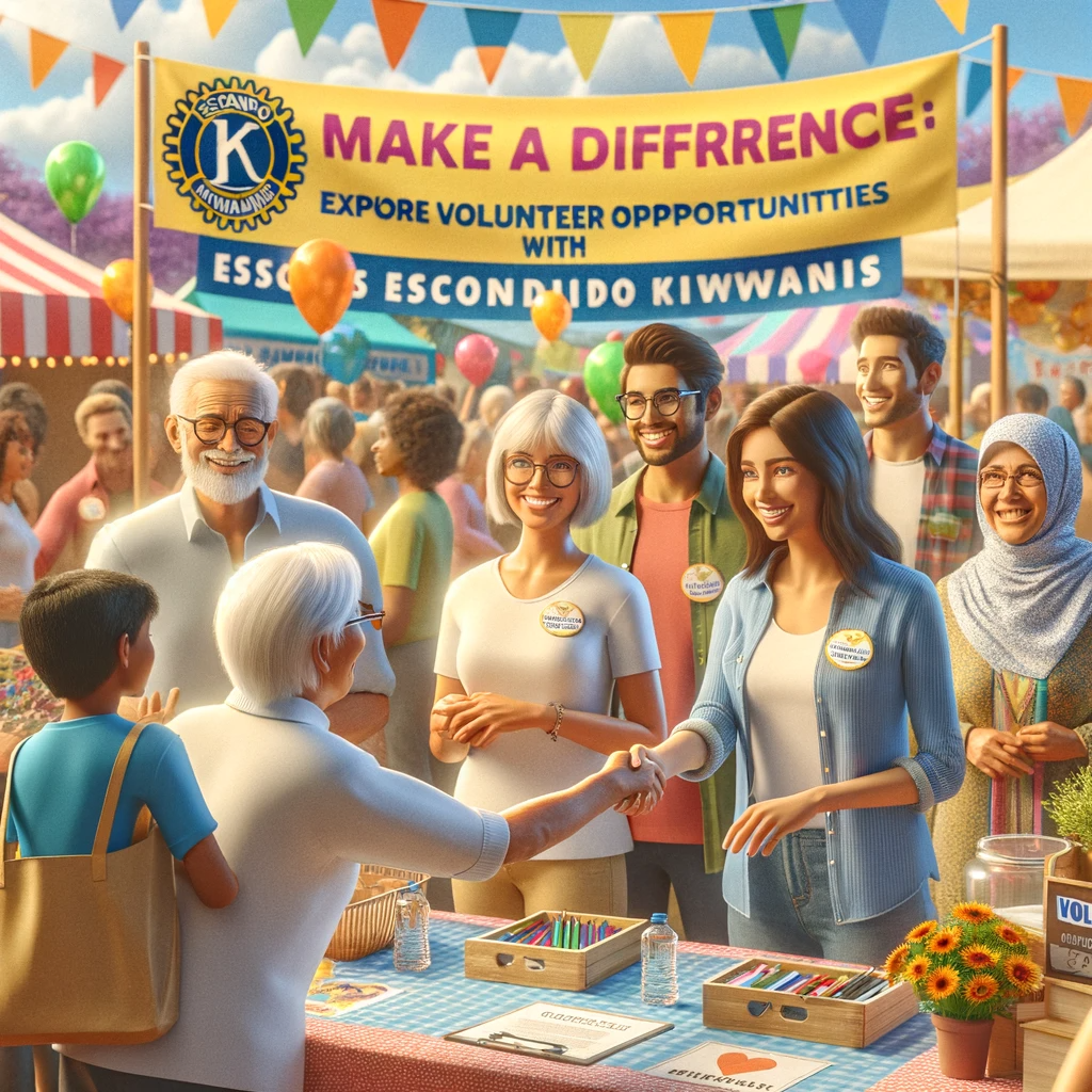 Community members explore diverse volunteer opportunities at an Escondido Kiwanis Club fair.