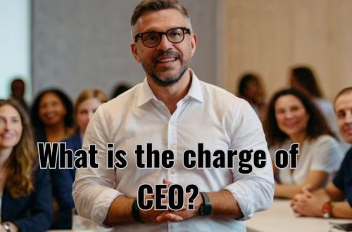 a CEO standing in front of professionals