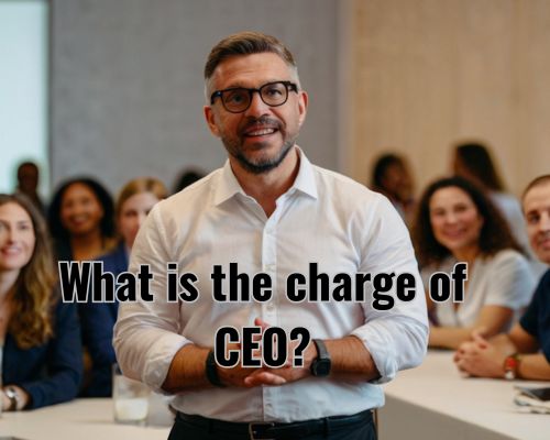 a CEO standing in front of professionals