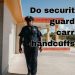 a security guard working and roaming