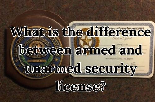 an armed security badge and license