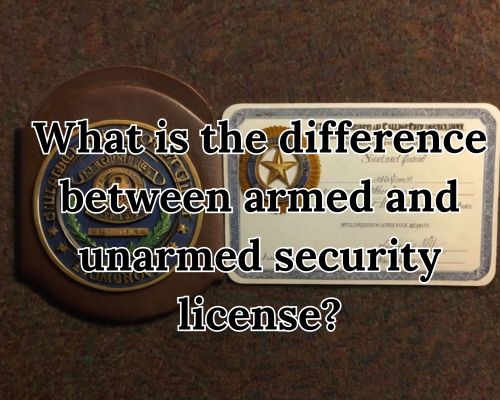 an armed security badge and license
