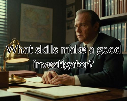 Investigator sits surrounded by case files.